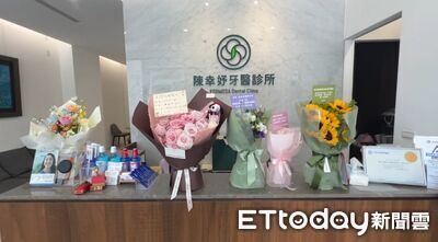 診所堆滿七夕花束!陳幸妤收到史奴比了 王瑞德喊:台灣人都愛你