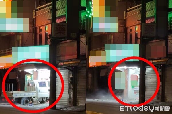 ▲▼桃園中壢18日深夜有檳榔攤遭小貨車衝撞。（圖／翻攝自Threads網友neo_fule）