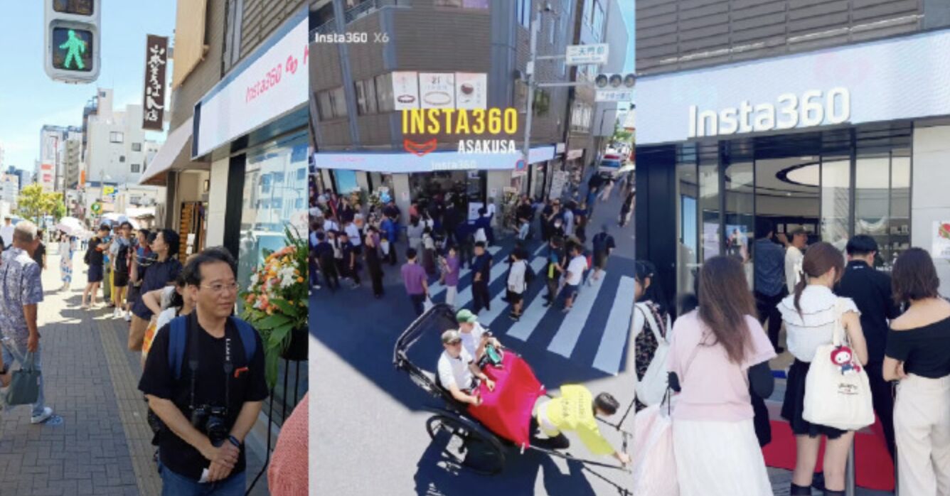 ▲影石（Insta 360）東京首店吸引大批日本買家排隊朝聖。（圖／翻攝微博）