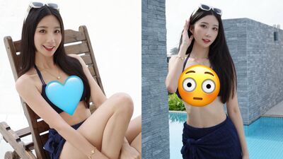 啦啦隊正妹Wendy解放比基尼! 「布料快包不住上圍」深溝被看光