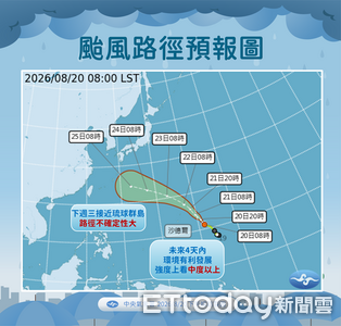 沙德爾3天內可能升級強颱　周末全台降雨機率增