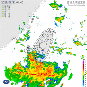 快訊／大雷雨今晨轟炸台南、高雄　警戒範圍曝