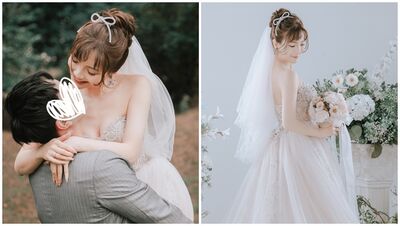 香草姐姐畢業4年「無預警PO婚紗照」！難得解放低胸開高衩：真幸福