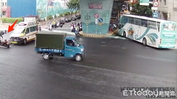 ▲▼黃牌大重機與救護車車禍，騎士騰空飛起，發生車禍的路口             。（圖／記者陳以昇翻攝）