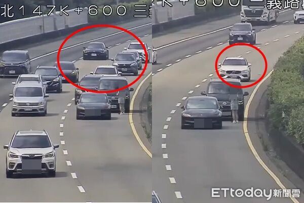 ▲▼             國1三義段3死車禍前，已有6輛車閃過。（圖／翻攝自Threads@tsai1519）