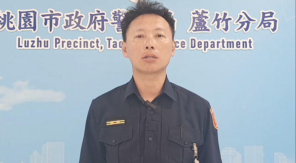 ▲針對蘆竹區外送員機車遭竊案，蘆竹警分局大竹派出所所長江宏翔說明案情。（圖／蘆竹警分局提供）