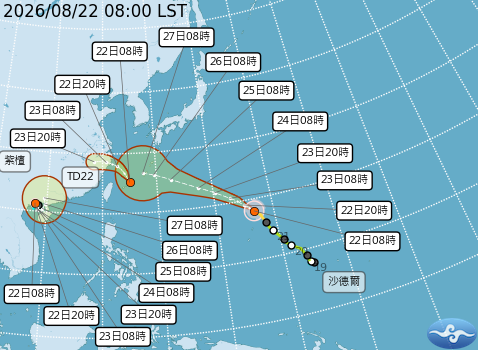 ▲▼颱風路徑。（圖／氣象署提供）