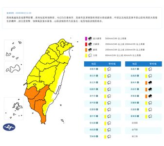 快訊/雨彈升級! 屏東三地門鄉中午緊急宣布停班停課