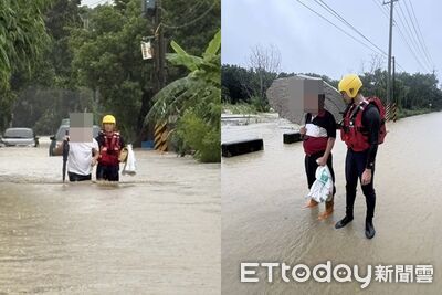 快訊／台南關廟溪水暴漲「水淹至大腿」！　4駕駛一度受困車裡