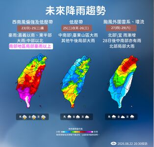 萬丹雨量飆破299毫米!低壓帶加劇「紫到發白」 雨區東擴時程曝