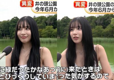 長髮妹公園受訪甜翻網友! 身份被搜出
