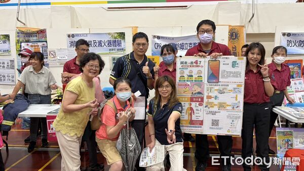 ▲台南市消防局第一救災救護大隊攜手國際獅子會，在新營區新民國小舉辦「2026健康吃、健康動」糖尿病防治暨防火宣導活動。（記者林東良翻攝，下同）