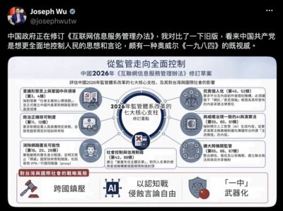 吳釗燮示警中共修法「全面控制人民思想言論」　將消除網路匿名