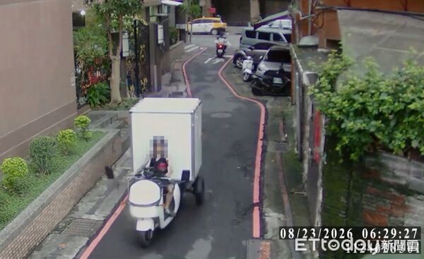 ▲▼盧男送達商品後，拍照上傳平台後又直接將包裹拿走。（圖／記者陸運陞翻攝）