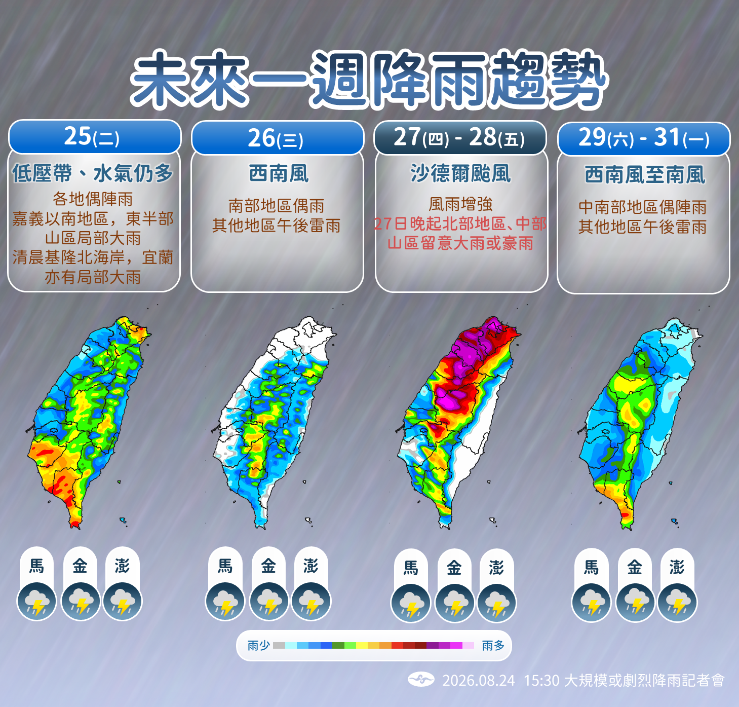 ▲▼未來一周天氣。（圖／氣象署提供）