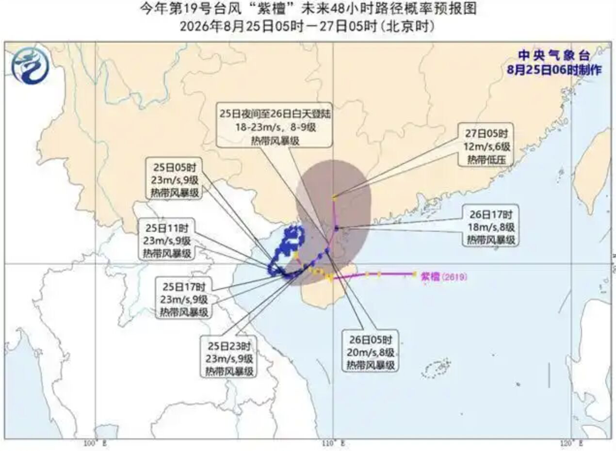 雙颱夾擊！紫檀今夜登陸兩廣 沙德爾將掠過台灣朝浙閩沿海前進