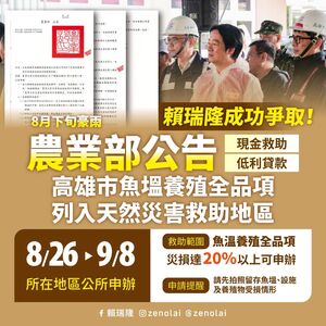 賴瑞隆向賴清德爭取災損救助　提供高雄漁民現金救助、低利貸款