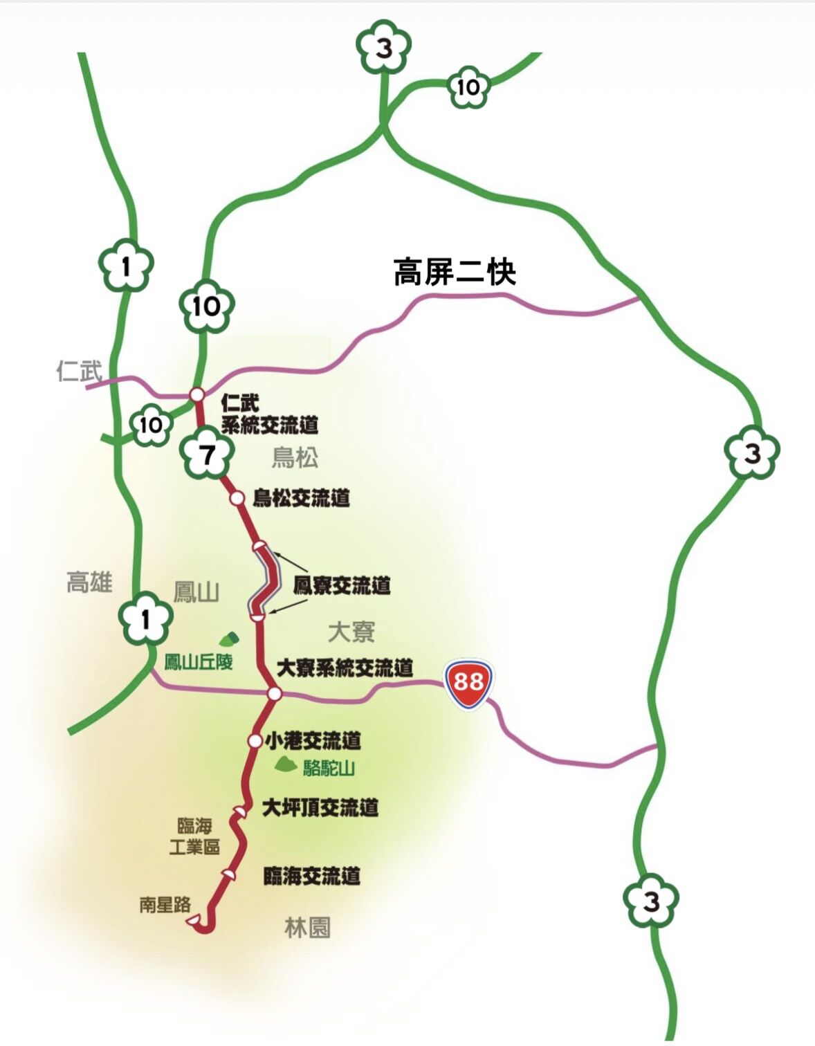 ▲▼國道7號路線圖。（圖／高公局提供）