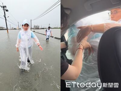 柯志恩勘災受困「爬窗脫身」涉水進災區　韓國瑜粉專留言打氣