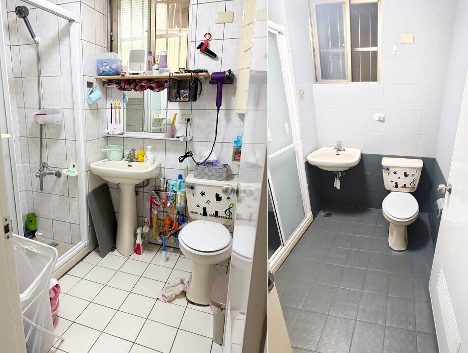 得利塗料,得利磁磚漆,浴室翻新,老屋翻新,DIY居家改造,磁磚漆,居家裝修,灰色系配色（圖／得利塗料提供）