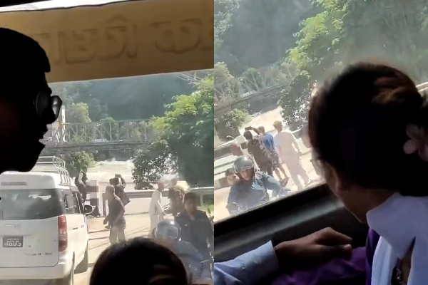 ▲▼西藏土石流「逃命巴士」拯救整車人。（圖／翻攝自X）