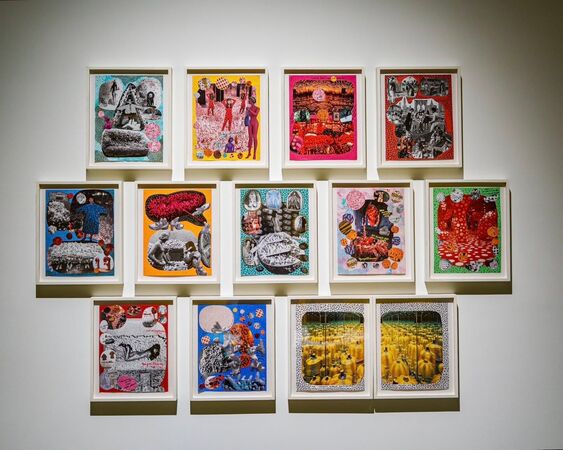 ▲▼屏東縣立美術館正舉行《當繁花盛開》日本當代藝術展，其中草間彌生的〈花朵正在綻放〉、〈花瓶〉更是首度來台展出，還有罕見手繪拼貼作品。（圖／取自周春米臉書）
