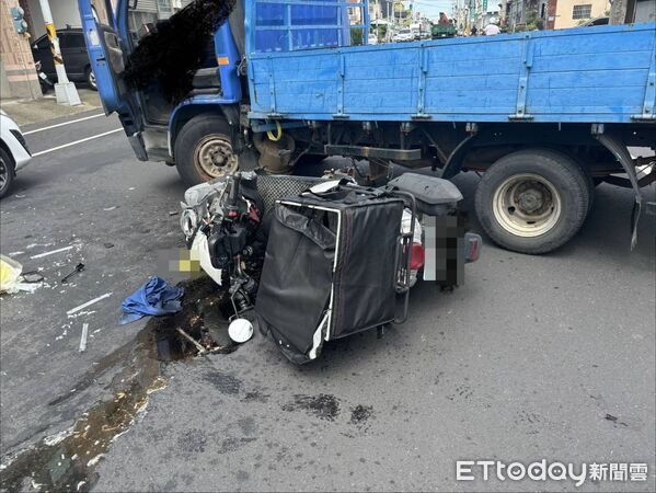 ▲▼             彰化18歲外送員撞上迴轉貨車，送醫救治後恢復意識。（圖／記者唐詠絮翻攝）