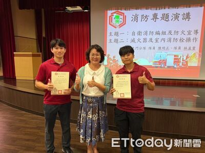 開學防災先行!東門消防分隊前進德光中學 教師實作滅火器、消防栓