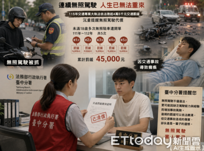 台中男17歲無照騎車!5度挨罰後車禍癱瘓 母盼免繳4萬5結果曝光
