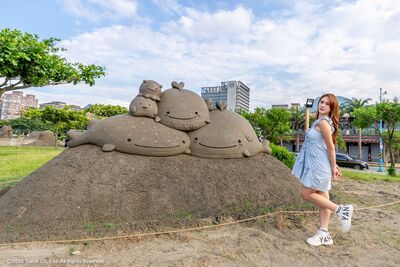 八里城市沙雕4座遭強雨毀損 高灘處:待天候穩定陸續修復
