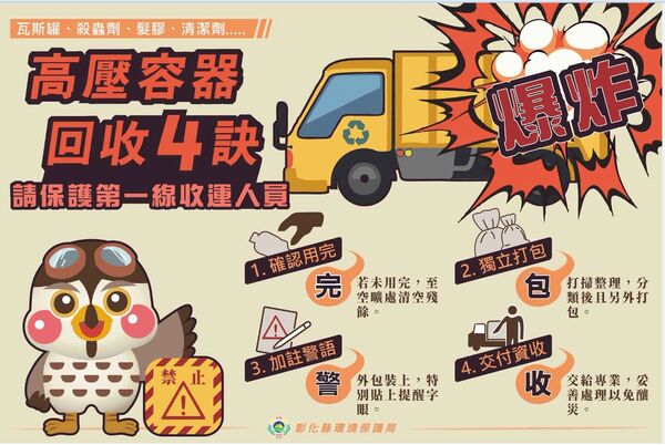 ▲鹿港清潔隊員遭強酸灼傷送醫。（圖／鹿港清潔隊提供）