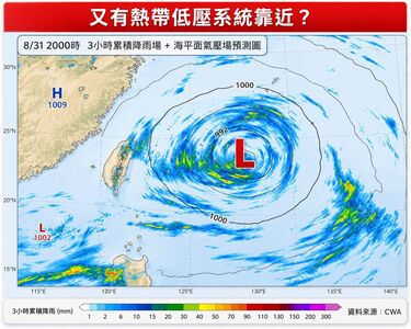 專家:下週可能又有熱低壓系統靠近台灣