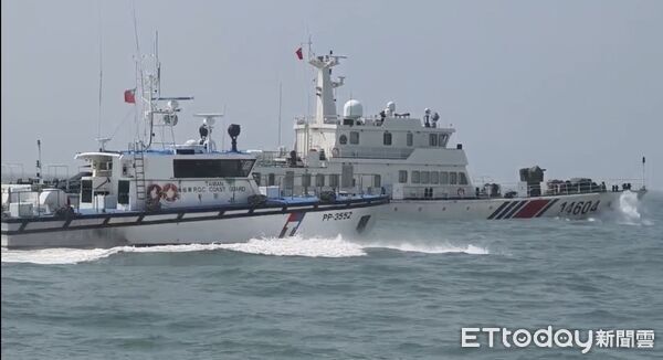 ▲▼4艘中國海警船侵擾金門限制水域遭海巡一對一併航驅離。(圖/海巡署金馬澎分署提供)