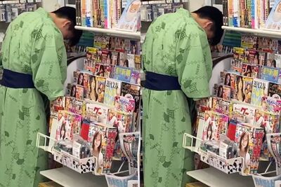 日超商「外籍浴衣男」翻成人雜誌打手槍! 網崩潰:不是台灣人吧