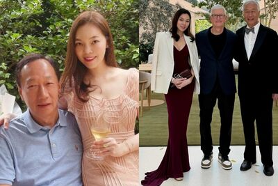 曾馨瑩曬夫妻合照!郭台銘球友風波後首同框 赴美出席庫克退休宴
