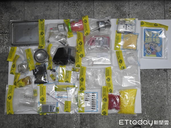 ▲▼警方逮捕製毒的黃男，現場起獲製毒分裝器具及大麻煙油及半成品，市價超過300多萬元             。（圖／記者陳以昇翻攝）