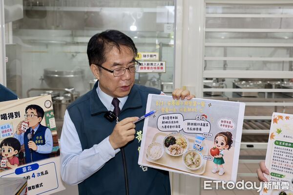 ▲台南市長黃偉哲開學首日前往安慶國小,迎接學生返校並關心校園防疫、交通及午餐供應情形。(記者林東良翻攝,下同)