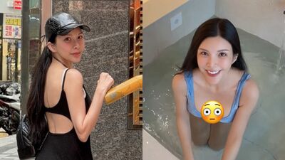 國光女神「泡湯解放泳裝」由上往下拍！　炸超兇上圍…事業線看光