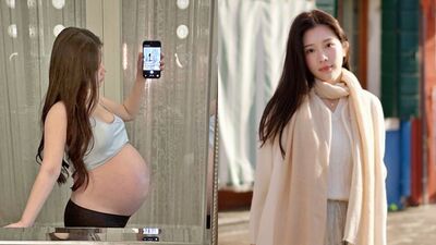 鄭家純懷孕31週「四肢超細」！單穿內衣被拍…超大巨肚現形