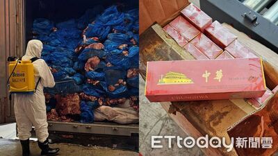 只有2排是冷凍肉品！基隆關查獲524箱走私香菸　市價3千萬全扣押
