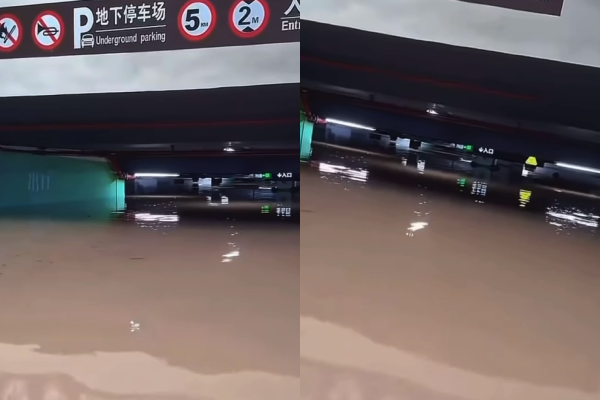 ▲▼「沙德爾」雨炸莆田，居民身陷泥流畫面曝。（圖／翻攝自微博）
