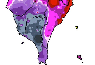 南部下到發霉　8月雨量圖「一片深灰黑」