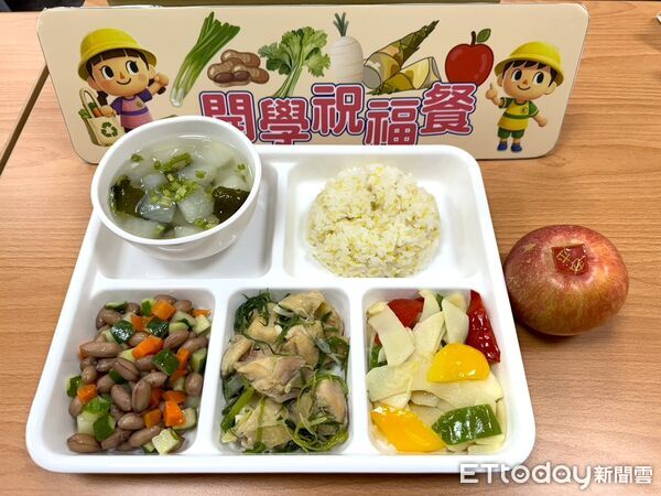 ▲115學年度台南市全面補助國中小學校午餐經費，水果、乳品也提升至每月「8果6乳」。（記者林東良翻攝，下同）