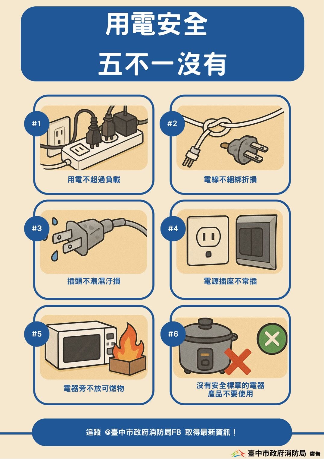 ▲▼宮廟拜拜求平安添好運，台中消防局送「5不1沒有」錦囊妙計。（圖／台中消防局提供，下同）