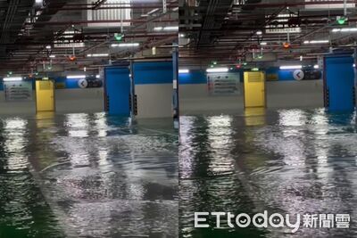 南港車站B3停車場淹水!台鐵:連日大雨排水不及導致