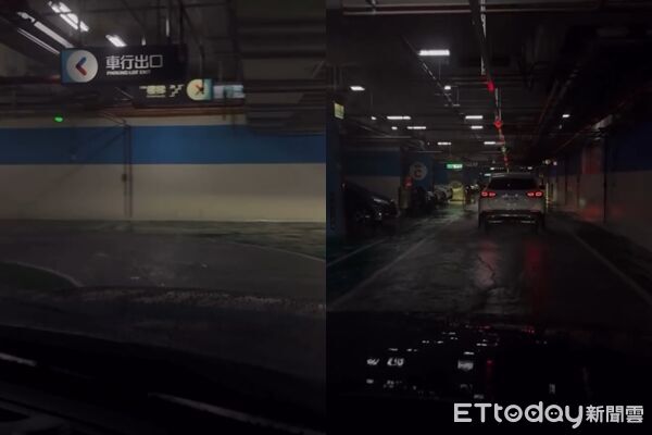 ▲▼南港車站停車場淹水。（圖／Threads網友coder.isme授權提供，請勿隨意翻拍以免侵權）