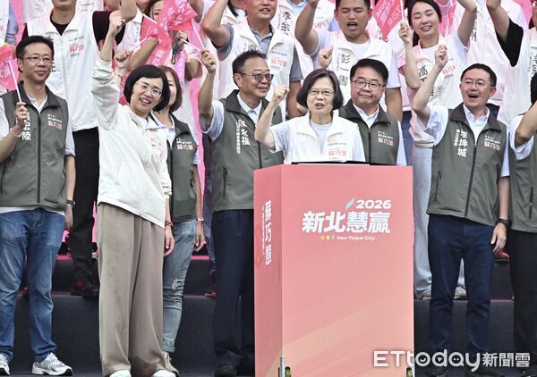 ▲ 蘇巧慧競選總部成立大會，競總主委、前總統蔡英文致詞。（圖／記者李毓康攝）