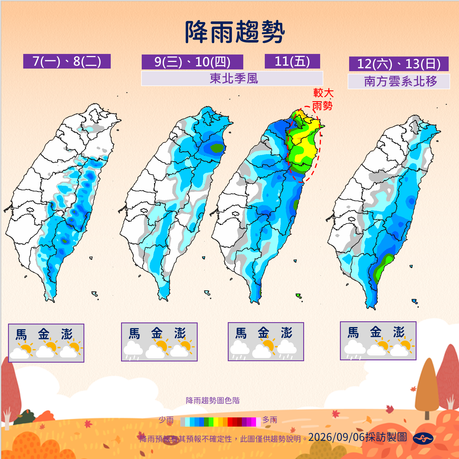 ▲▼未來一周天氣。（圖／氣象署提供）