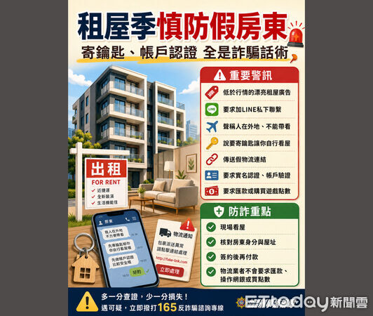 ▲刑事局6日針對低價租屋詐騙提出預警。(圖/記者張君豪翻攝)