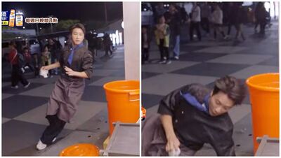 江宏傑錄影出意外！跑太著急「摔好大一跤」畫面全放送 敬業繼續拍